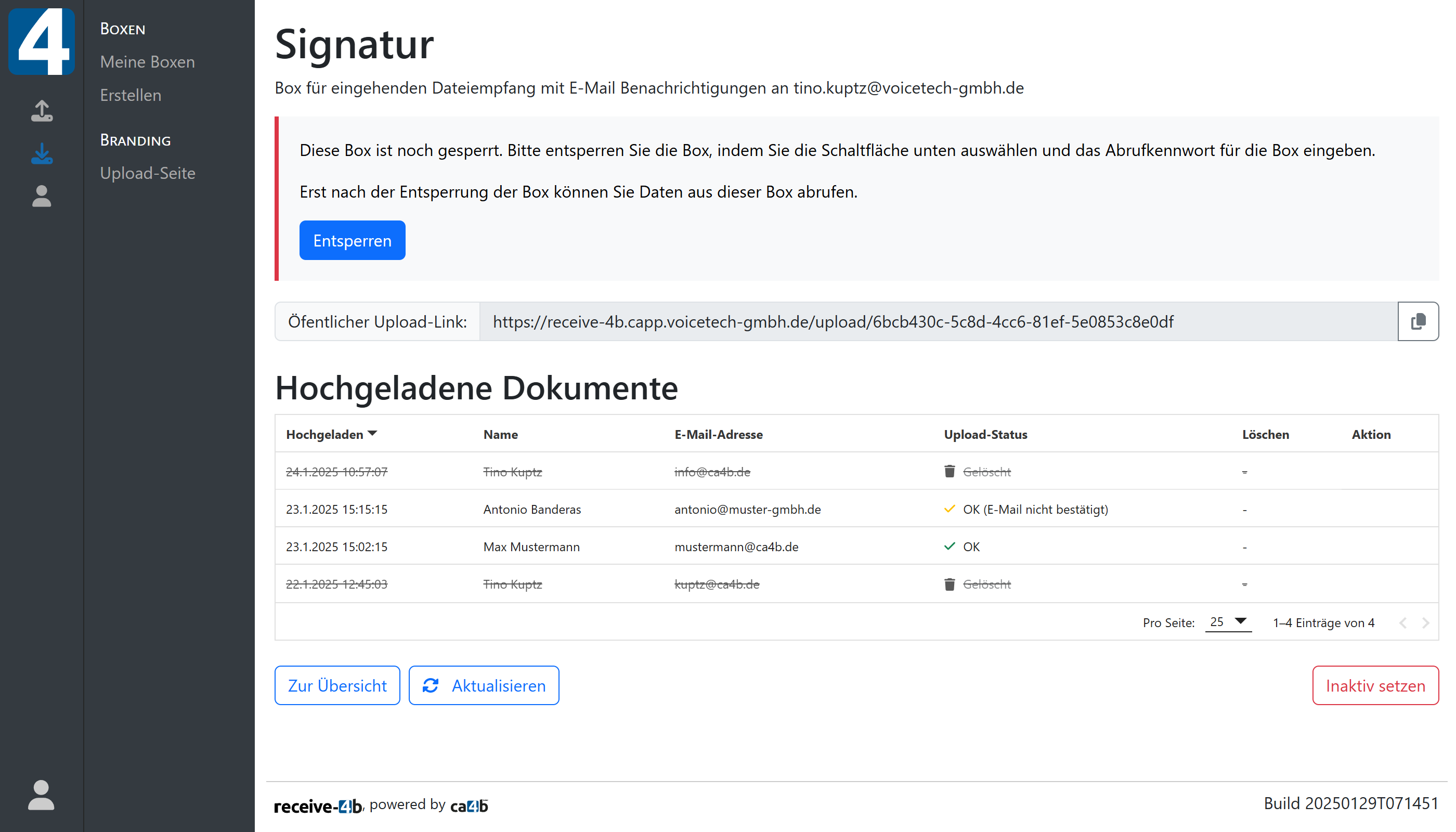 Dokumente in einer Box