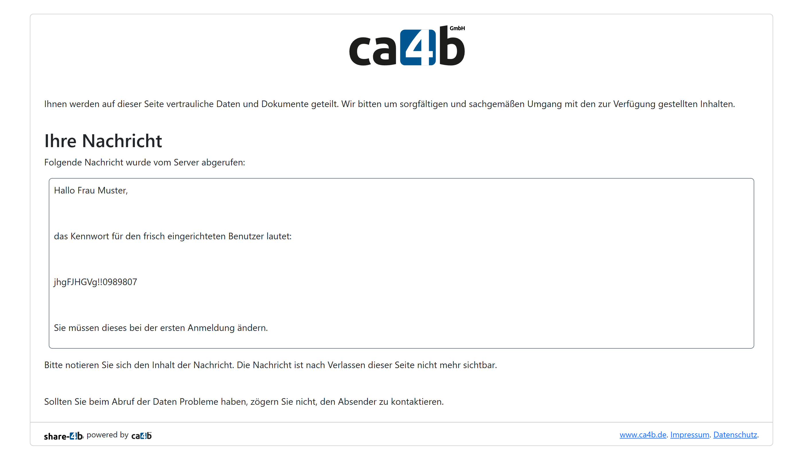 Ein abgerufener Text