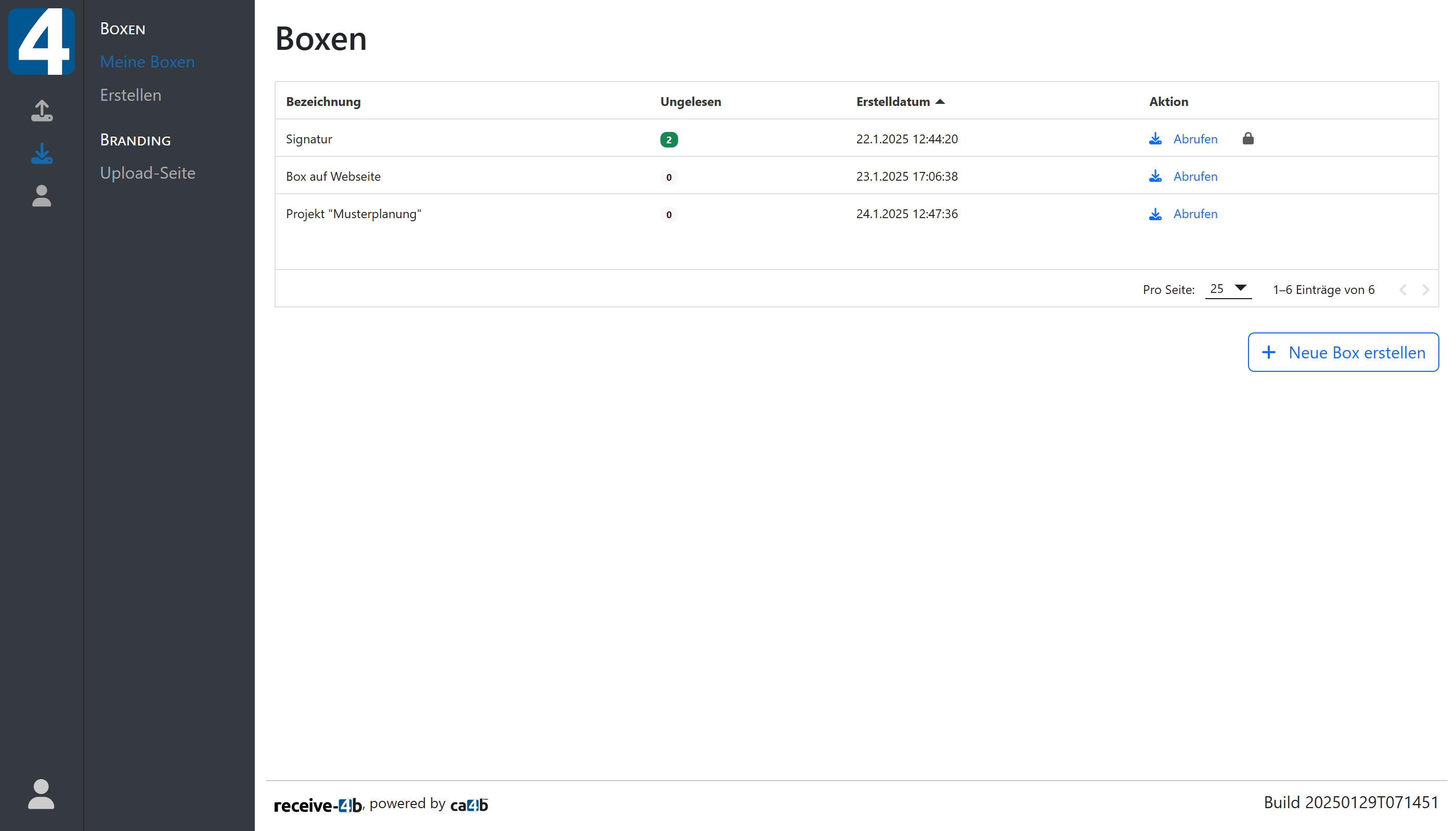 Eine Auflsitung von Boxen